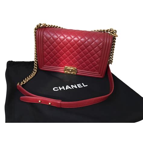 chanel boy bag red 2013